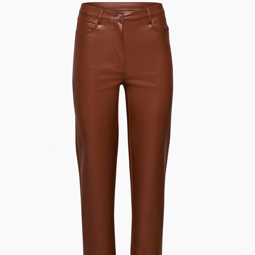 aritzia melina pants in cognac color